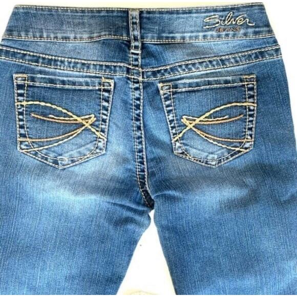 Silver Jeans Suki Capri Mid Rise Stretch Denim Blue Women’s Size W29 - Picture 3 of 10
